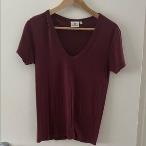 AG Women's Burgundy V-Neck Top